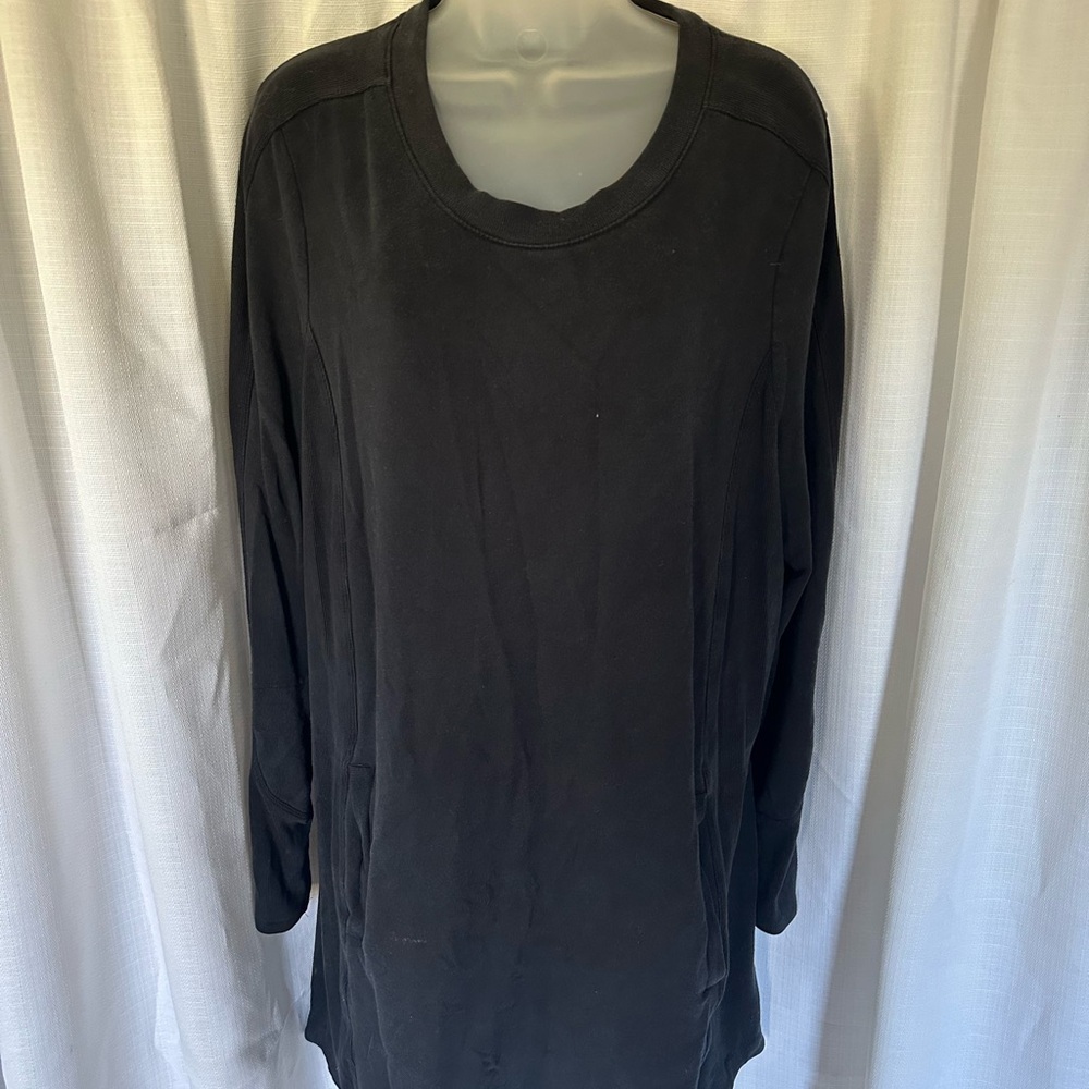 Athleta Black Long Sleeve Pocket Balance Dress